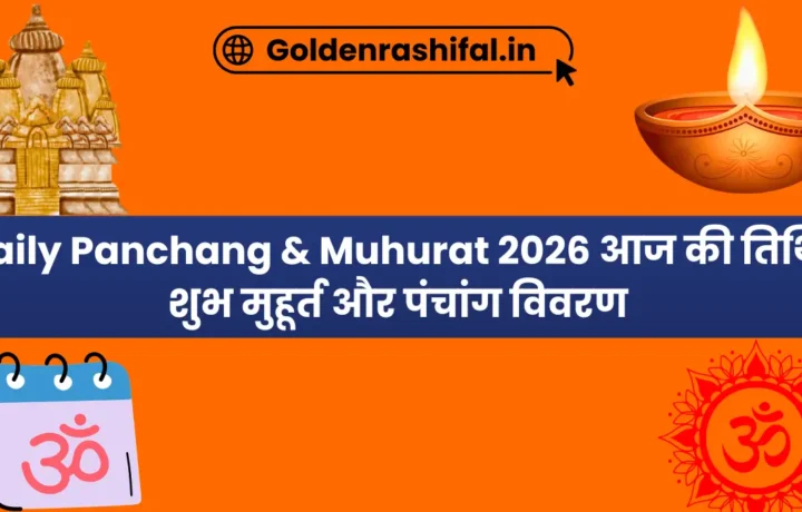 Daily Panchang & Muhurat 2026 आज की तिथि, शुभ मुहूर्त और पंचांग विवरण